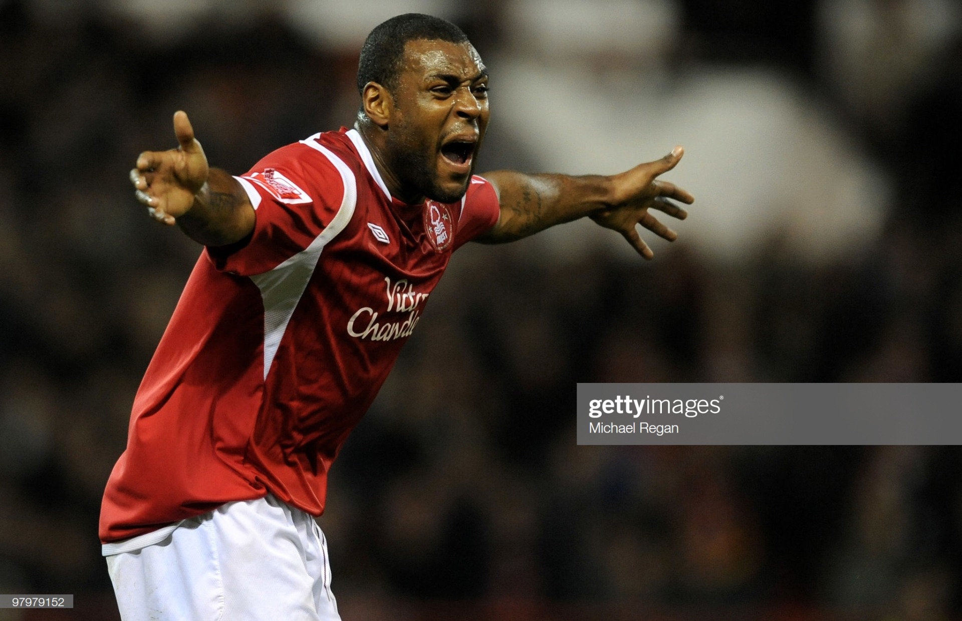 Wes Morgan playing for boyhood club Nottingham Forest in 2010 (Photo by Michael Regan/Getty Images)