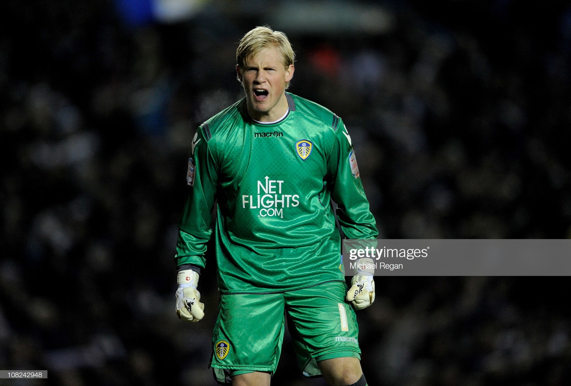 A youthful Kasper Schmeichel playing for Leeds in 2011  (Photo by Michael Regan/Getty Images)
