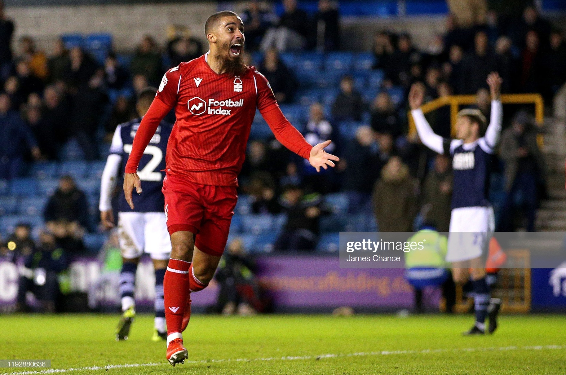 Lewis Grabban celebrates scoring against Millwall (Photo by James Chance/Getty Images)